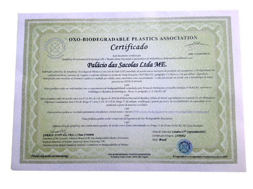 Certificado de licenciamento da Resbrasil